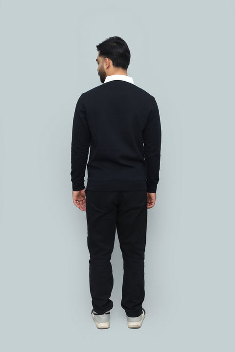 Quarter-Zip Polo Sweatshirt with Mesh Panel - Branded Pullover Jumper