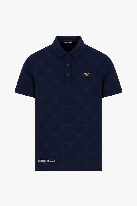 Armani-Inspired Self-Check Polo – Royal Deep Blue | Lycra Stretch | M–2XL
