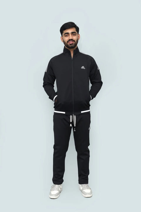 Adidas Classic Striped Tracksuit Set - Men's Full-Zip Athletic Jogger & Jacket