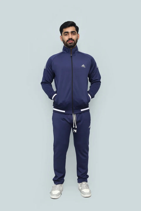 Adidas Classic Striped Tracksuit Set - Men's Full-Zip Athletic Jogger & Jacket