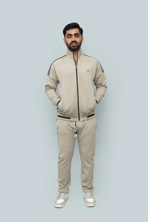 Adidas Classic Striped Tracksuit Set - Men's Full-Zip Athletic Jogger & Jacket